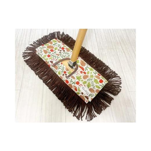 ふるさと納税 雑貨・日用品 兵庫県 朝来市 &lt;むろの屋&gt; 木製ハンドル付きデザインフロアモップ ハリネズミ(茶) 日用品 掃除 用品 モップ 最高級 マイク…