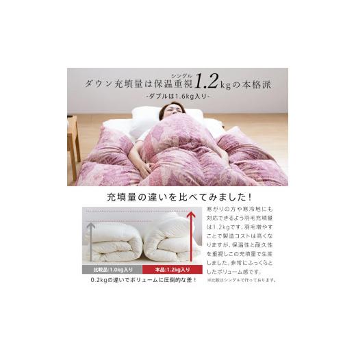 ふるさと納税 タオル・寝具 掛け布団 福岡県 久留米市 増量1.2kg 羽毛布団　ハンガリーホワイトダック93％　DP400　シングル（無地ナチュラル）_Qc073-nt シ…_4