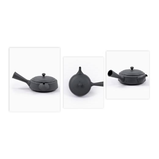 ふるさと納税 陶磁器・漆器・ガラス 愛知県 常滑市 常滑焼急須 TAKASUKE （kuro-3 横手左利き用） kuro-3 横手左利き用の画像