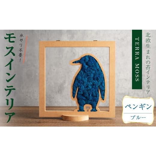 ふるさと納税 花・苗木 宮城県 柴田町 モスインテリア「ペンギン」(ブルー) 横200mm・高さ200mm・幅15mm 観葉植物 苔 コケ テラモス インテリア 植物 結び sh0…