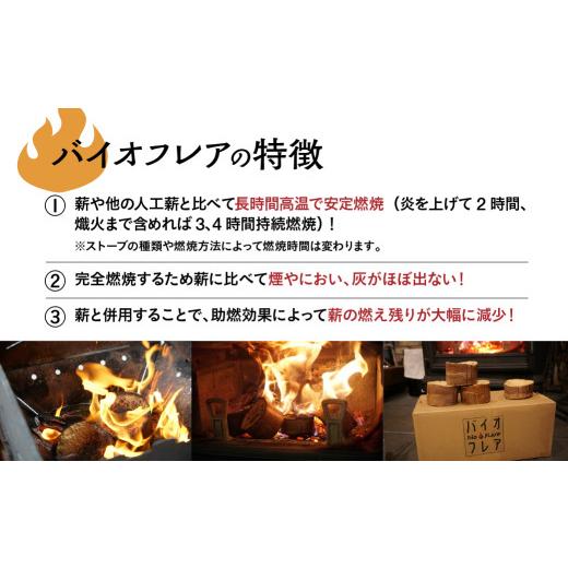 ふるさと納税 アウトドアグッズ 岐阜県 下呂市 バイオフレア（14個+焚きつけ材 約10kg）×6箱 計84個 キャンプ 焚火 アウトドア バイオコークス 固形燃料 たき…の画像