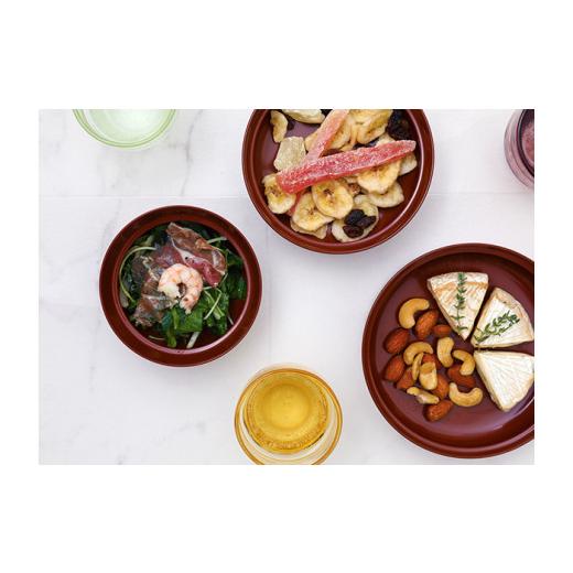 ふるさと納税 食器・グラス 皿 秋田県 湯沢市 aeru 川連漆器のこぼしにくい器 深皿 べんがら (株)和える N5-15601の画像