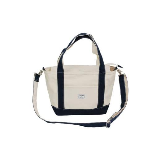 ふるさと納税 カバン トートバッグ 兵庫県 朝来市 (1)ショルダー付き2WAYトート M 生成り×ネイビー AS2D42-1 HYLON (1)ショルダー付き2WAYトート M…