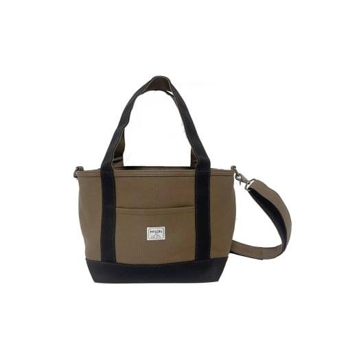 ふるさと納税 カバン トートバッグ 兵庫県 朝来市 (5)ショルダー付き2WAYトート M チョコ×ブラック(茶ベース) AS2D42-5 HYLON (5)ショルダー付き2WA…