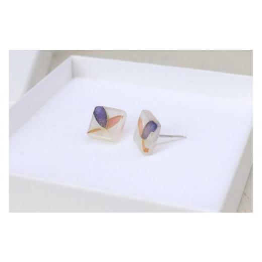 ふるさと納税 アクセサリー ピアス 愛知県 大府市 七宝 シンプルな蝶 ピアス SV(紫) - ギフト包装付き - 紫