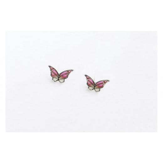 ふるさと納税 アクセサリー ピアス 愛知県 大府市 七宝 小さな蝶のピアス SV(両耳)- ギフト包装付き -