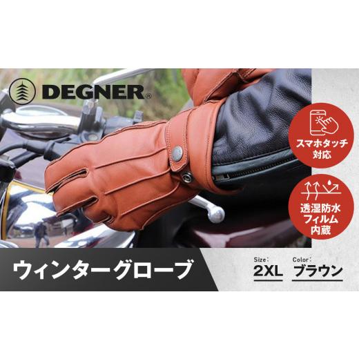 ふるさと納税 アウトドアグッズ 京都府 京都市 デグナー ウィンターグローブ WG-34 ブラウン[2XLサイズ][ 京都 革 手袋 レザー グローブ バイクギア ブラ…