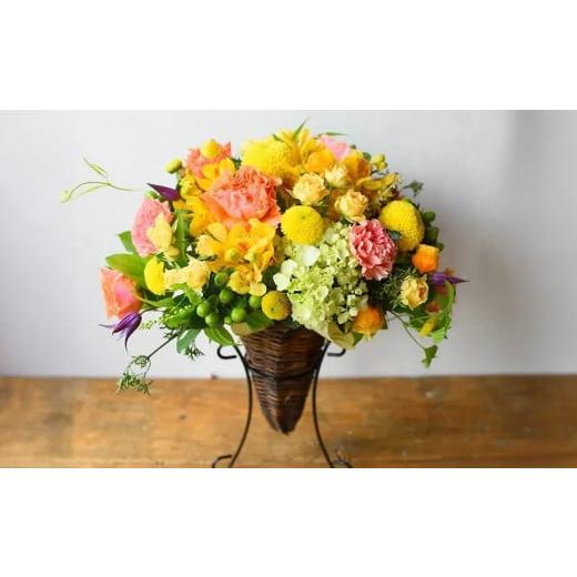 ふるさと納税 雑貨・日用品 花 大阪府 門真市 フラワーアレンジメント 黄色オレンジ お誕生日 プレゼント 記念日 ご結婚お祝い お土産 大切な方への 贈り物 …