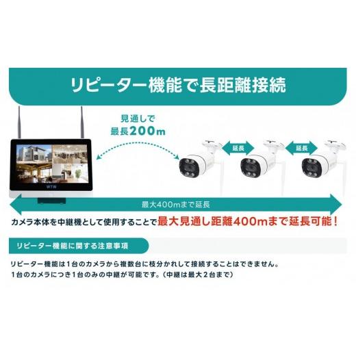 ふるさと納税 TV・オーディオ・カメラ 三重県 鈴鹿市 Par12インチ液晶録画装置2TB\u0026監視・300万画素防犯カメラ2台セット 屋外の画像