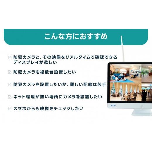 ふるさと納税 TV・オーディオ・カメラ 三重県 鈴鹿市 Par16インチ液晶録画装置2TB\u0026300万画素屋外防犯カメラ1台セットの画像