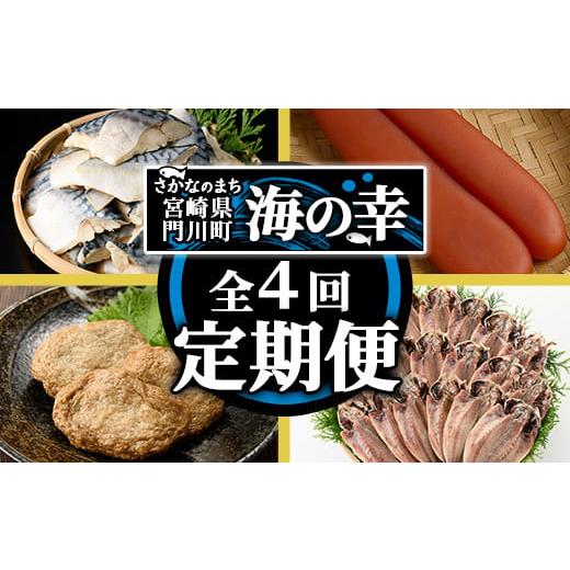 ふるさと納税 魚貝類 宮崎県 門川町 定期便・全4回(連続) さかなのまち 門川 海の幸 定期便 ( 骨取り 肉厚 サバ切身×36切・味付けすりみ2種 計1.8kg、特大 …