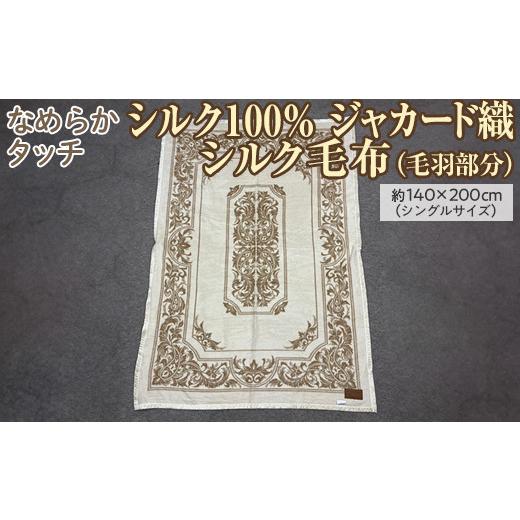 ふるさと納税 タオル・寝具 毛布 大阪府 泉大津市 なめらかタッチ　シルク100％　ジャカード織シルク毛布（毛羽部分）約140×200cm（シングルサイズ）FNM020_1