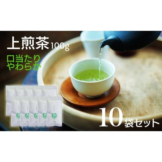 ふるさと納税 お茶類 緑茶（茶葉・ティーバッグ） 宮崎県 新富町 宮崎日本茶専門店 上煎茶100g 10本セット お茶 緑茶 ギフト お取り寄せ D140の画像