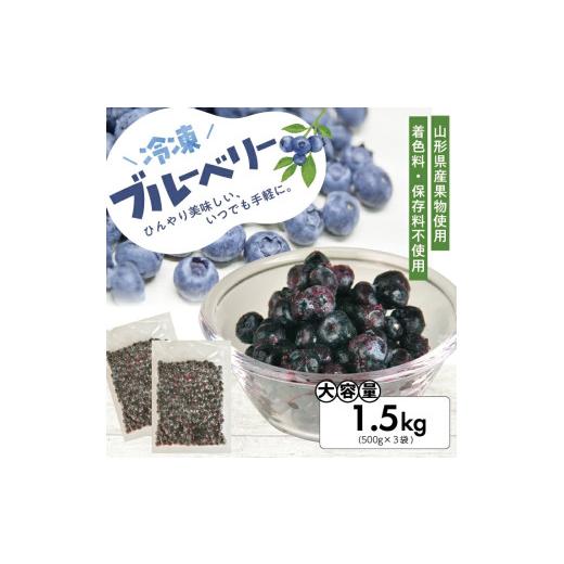 ふるさと納税 果物類 山形県 遊佐町 冷凍ブルーベリー1.5kg(500g×3袋) 山形県産 冷凍便 離島発送不可 冷凍 冷凍フルーツ ブルーベリー フルーツ ジャム ジュ…