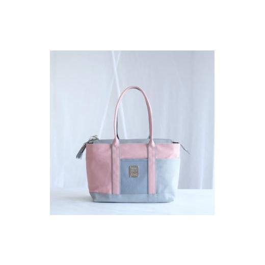 ふるさと納税 カバン トートバッグ 兵庫県 西宮市 右肩掛け用 お仕事バッグ しごとーと ストラップセット スモーキーピンク/グレー 右肩掛け用