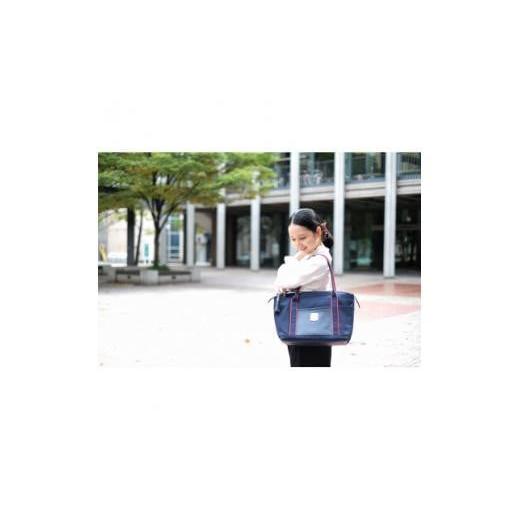 ふるさと納税 カバン トートバッグ 兵庫県 西宮市 左肩掛け用 しごとーと キャリーオン ネイビー/バーミリオン 左肩掛け用