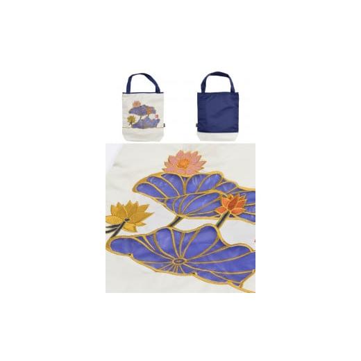 ふるさと納税 カバン トートバッグ 京都府 京都市 シノワズリーモダン京都 Ki-yan キーヤンカットワーク刺繍 防水・撥水トートバッグ 蓮花・ホワイト[ 京都 …