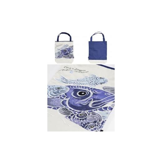 ふるさと納税 カバン トートバッグ 京都府 京都市 シノワズリーモダン京都 Ki-yan キーヤン カープカットワーク刺繍 防水・撥水トートバッグ ブルー1[ 京都 …