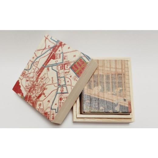 ふるさと納税 木工品・竹工品 東京都 台東区 桐箱(二重箱) 名所江戸水景 (1)浅草田甫酉の町詣 1ケ (カラー:ピンク) ピンク