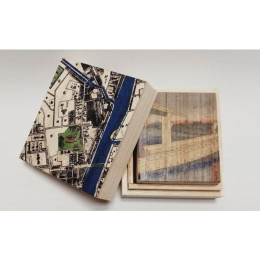 ふるさと納税 木工品・竹工品 東京都 台東区 桐箱(二重箱) 名所江戸水景 (2)吾妻橋 金龍山遠望 1ケ (カラー:黒) 黒
