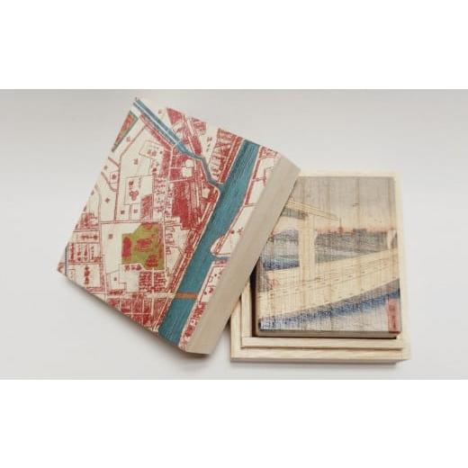 ふるさと納税 木工品・竹工品 東京都 台東区 桐箱(二重箱) 名所江戸水景 (2)吾妻橋 金龍山遠望 1ケ (カラー:ピンク) ピンク