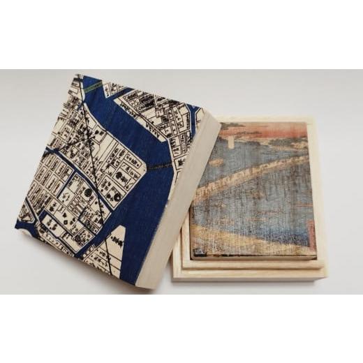 ふるさと納税 木工品・竹工品 東京都 台東区 桐箱(二重箱) 名所江戸水景 (9)両国橋大川ばた 1ケ (カラー:黒) 黒