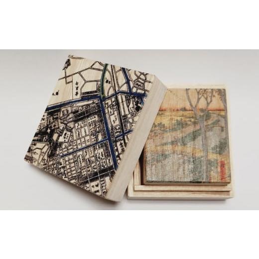 ふるさと納税 木工品・竹工品 東京都 台東区 桐箱(二重箱) 名所江戸水景 (3)小梅堤 1ケ (カラー:黒) 黒