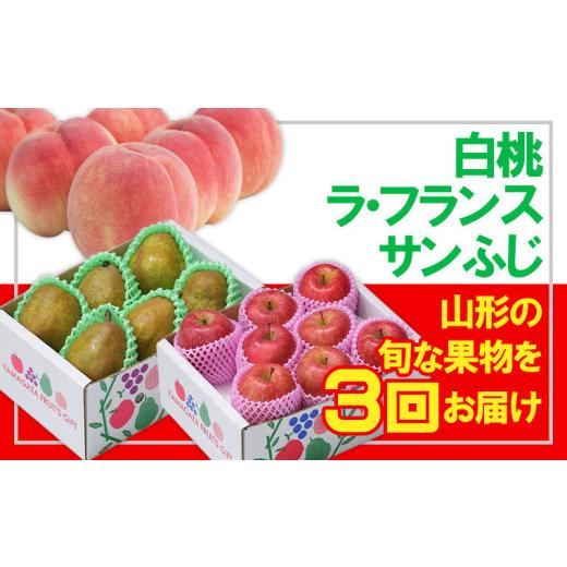 ふるさと納税 もも 山形県 山形市 定期便3回 フルーツ王国山形 白桃・ラフランス・りんご FZ26-808