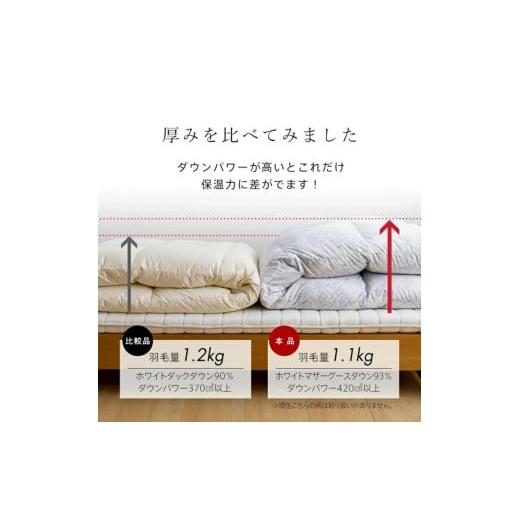 ふるさと納税 タオル・寝具 掛け布団 福岡県 久留米市 カバー付 オリジナル羽毛布団　ホワイトマザーグース93％　DP420　シングル（60超長綿／キシリアグレー…_5