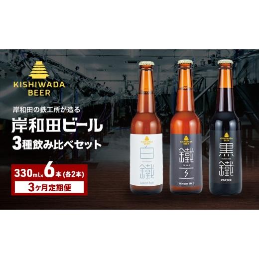 ふるさと納税 ビール 地ビール 大阪府 岸和田市 ビール 毎月定期便 岸和田ビール バラエティー6本 全3回(鐵工・黒鐵・白鐵各種2本ずつ)  