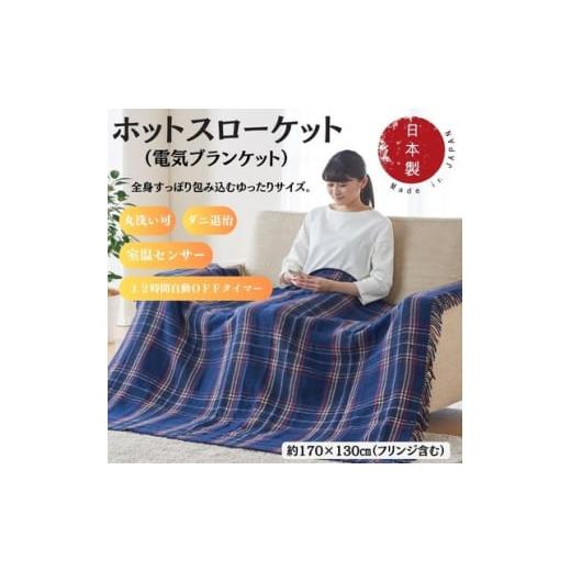 ふるさと納税 タオル・寝具 毛布 大阪府 和泉市 ホットスローケット (電気ブランケット) ネイビーブルー(約170×130cm) 1608415