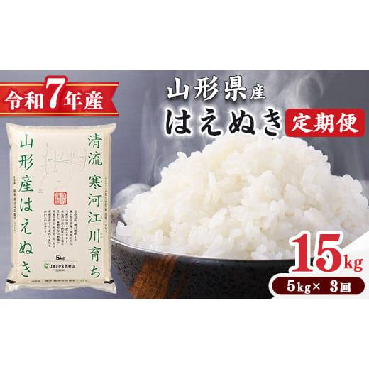 ふるさと納税 米 はえぬき 山形県 寒河江市 2026年2月下旬開始 令和7年産 定期便 はえぬき計15kg お米 定期便(5kg×3回) 清流寒河江川育ち 山形産はえぬき …