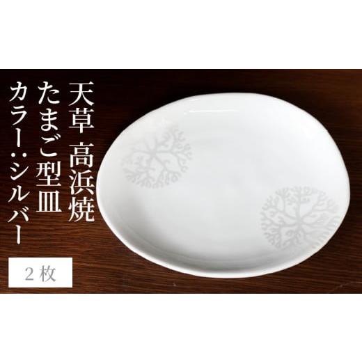 ふるさと納税 陶磁器・漆器・ガラス 熊本県 天草市 S026-129_天草 高浜焼 たまご型皿 シルバー2枚 シルバー2枚の画像