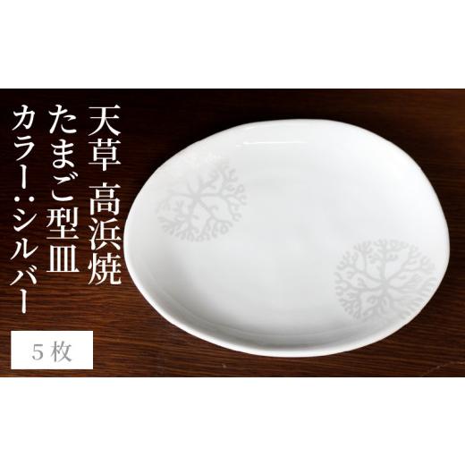 ふるさと納税 陶磁器・漆器・ガラス 熊本県 天草市 S026-144_天草 高浜焼 たまご型皿 シルバー5枚 シルバー5枚の画像