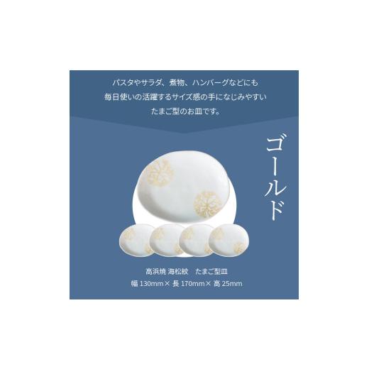 ふるさと納税 陶磁器・漆器・ガラス 熊本県 天草市 S026-145_天草 高浜焼 たまご型皿 ゴールド5枚 ゴールド5枚の画像