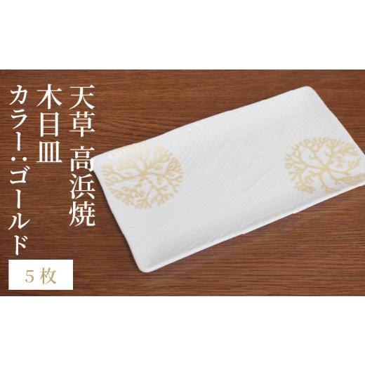 ふるさと納税 陶磁器・漆器・ガラス 熊本県 天草市 S026-155_天草 高浜焼 木目皿 ゴールド5枚 ゴールド5枚の画像
