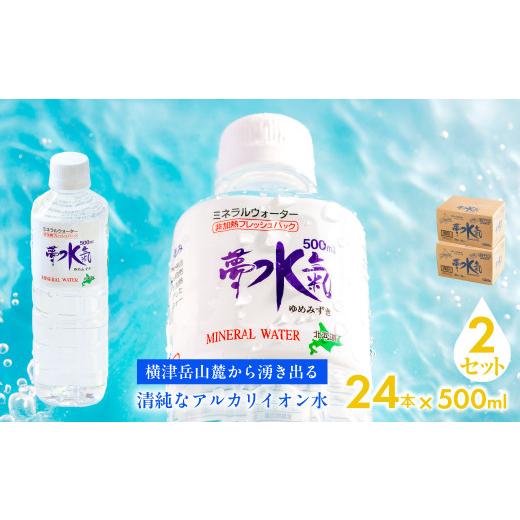 ふるさと納税 水・ミネラルウォーター 500mL〜999mL 北海道 七飯町 ミネラルウォーター夢水氣（500ml×24本）2セット 天然アルカリイオン水 軟水 ふるさと納税…の画像