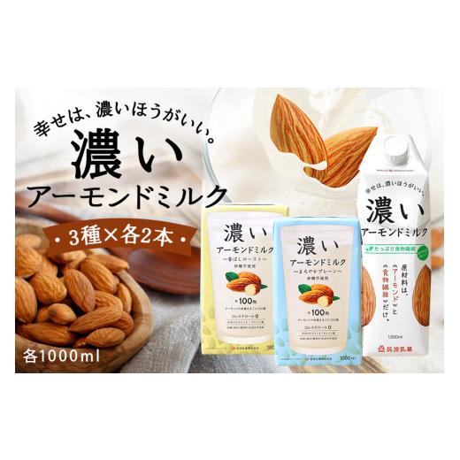 ふるさと納税 果汁飲料 茨城県 小美玉市 濃いアーモンドミルク1000ml 3種×各2本(たっぷり食物繊維・香ばしロースト・まろやかプレーン) 47-AG 3種(各1,000m…