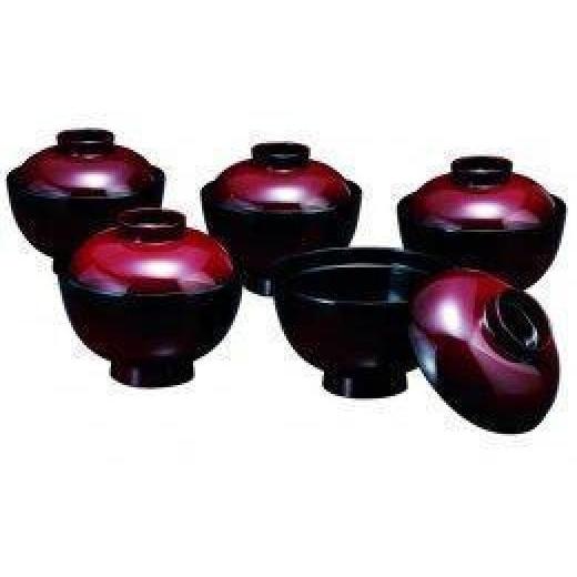 ふるさと納税 陶磁器・漆器・ガラス 和歌山県 九度山町 3.7吸物椀 篁 5客入（食器洗浄機OK） 紀州漆器［YS40］の画像