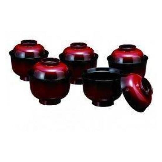 ふるさと納税 陶磁器・漆器・ガラス 和歌山県 九度山町 3.2吸物椀 篁 5客入（食器洗浄機OK） 紀州漆器［YS41］の画像