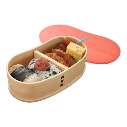 ふるさと納税 食器・グラス 弁当箱 和歌山県 九度山町 [チェリーピンク]曲げわっぱ 豆型 カラー 弁当箱 紀州漆器 まげわっぱ[YS127] チェリーピンク