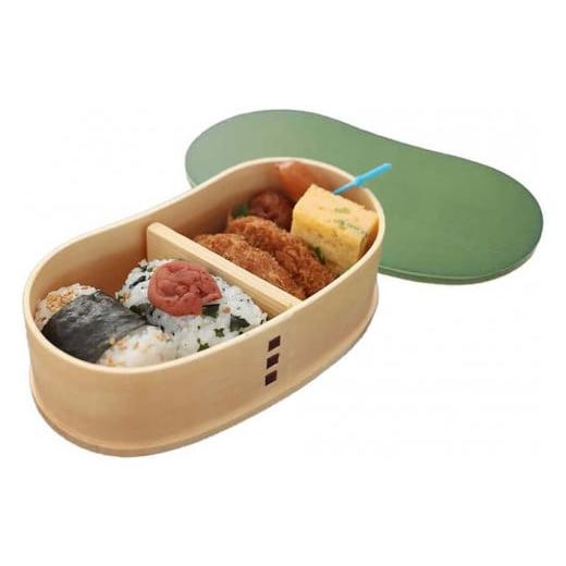 ふるさと納税 食器・グラス 弁当箱 和歌山県 九度山町 [リーフグリーン]曲げわっぱ 豆型 カラー 弁当箱 紀州漆器 まげわっぱ[YS128] リーフグリーン
