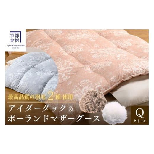 ふるさと納税 タオル・寝具 掛け布団 京都府 亀岡市 ピンク 京都金桝 羽毛布団 クイーン 極暖 アイダーダウン ポーランドマザーグース95% ボリューム 特殊ト…