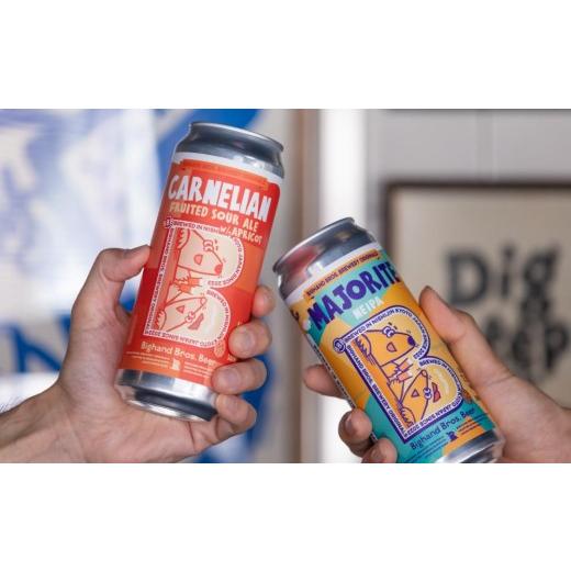 ふるさと納税 ビール 地ビール 京都府 京都市  Bighand Bros. Beer クラフトビール500ml缶 10本セット + オリジナル1／2 pintグラス + “Big B” 風呂敷［ 京…の画像