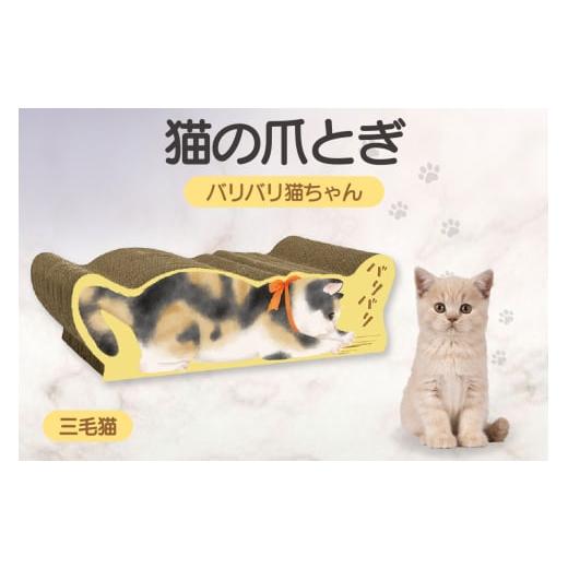 ふるさと納税 雑貨・日用品 愛知県 常滑市 猫の爪とぎ バリバリ猫ちゃん(三毛猫) 三毛猫