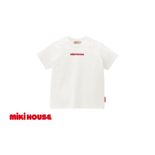 ふるさと納税 服 子ども 兵庫県 朝来市 ミキハウス 丸ロゴ半袖Tシャツ 白−100cm (10-5229-577) ミキハウス mikihouse 子供服 子ども服 半袖 Tシャツ シャツ…