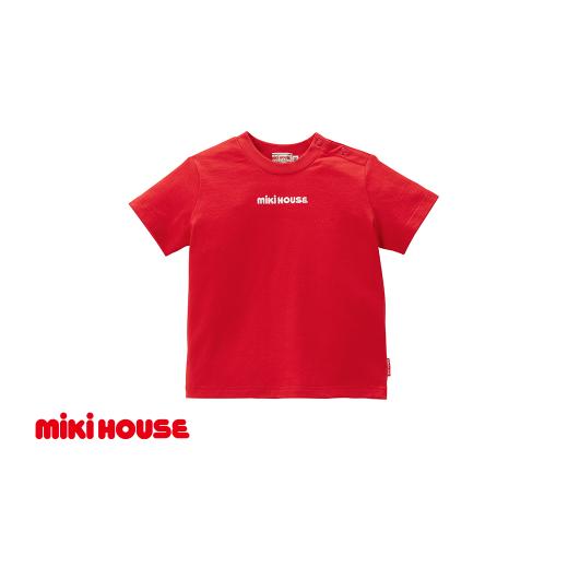 ふるさと納税 服 子ども 兵庫県 朝来市 ミキハウス 丸ロゴ半袖Tシャツ 赤−100cm (10-5229-577) ミキハウス mikihouse 子供服 子ども服 半袖 Tシャツ シャツ…