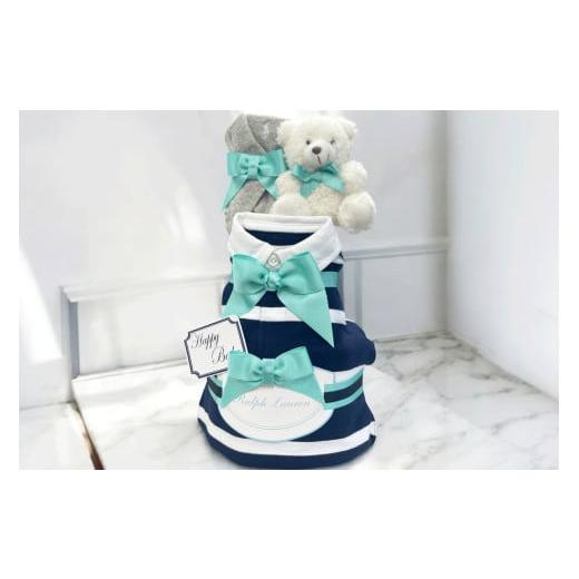 ふるさと納税 雑貨・日用品 東京都 江東区 おむつケーキ デザイン:ストライプ(9M) おむつ ケーキ プレゼント 洋服 カバーオール 靴下 ギフト お祝い デザ…