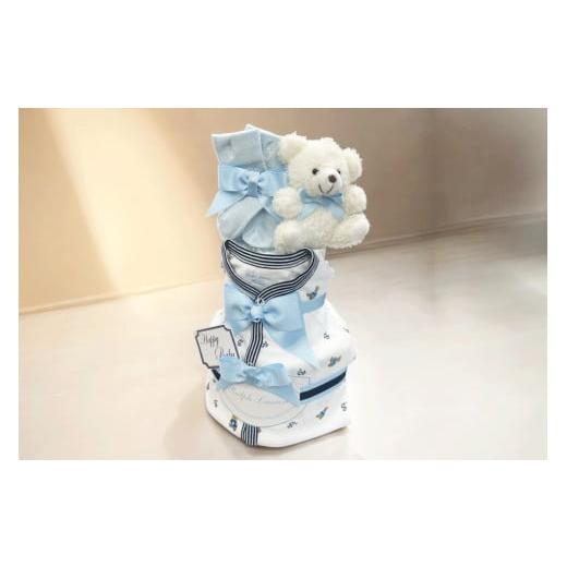 ふるさと納税 雑貨・日用品 東京都 江東区 おむつケーキ デザイン:ペアロゴ(6M) おむつ ケーキ プレゼント 洋服 カバーオール 靴下 ギフト お祝い デザイ…