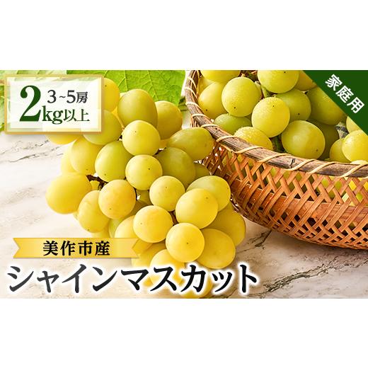 ふるさと納税 ぶどう 岡山県 美作市 2026年先行受付 家庭用 美作市産シャインマスカット 2kg以上(3〜5房) 1147811